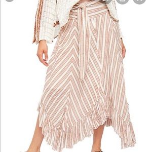 Free People NWT Giselle skirt ivory large